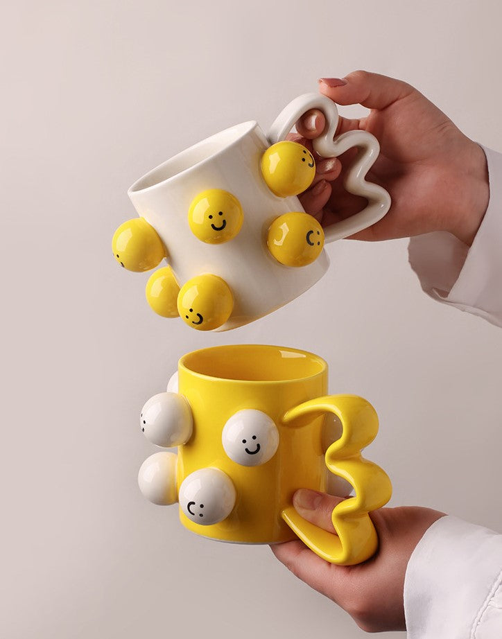 Smiles in Bloom — Handmade Porcelain Coffee Mug