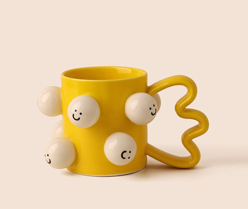 Smiles in Bloom — Handmade Porcelain Coffee Mug