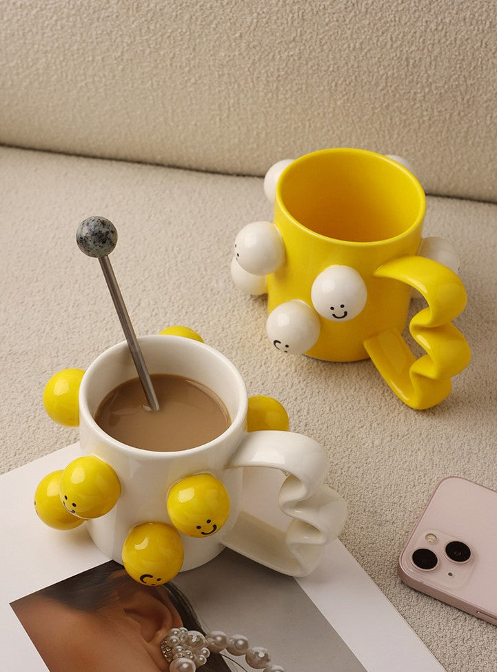 Smiles in Bloom — Handmade Porcelain Coffee Mug