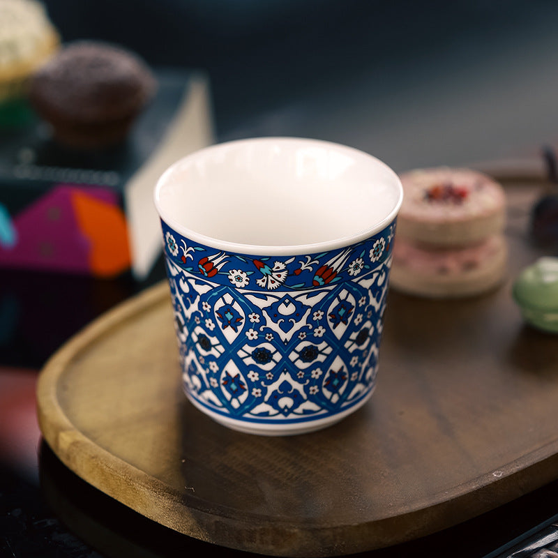 Patterned Grace – Handcrafted Ceramic Coffee Cup & Saucer Set