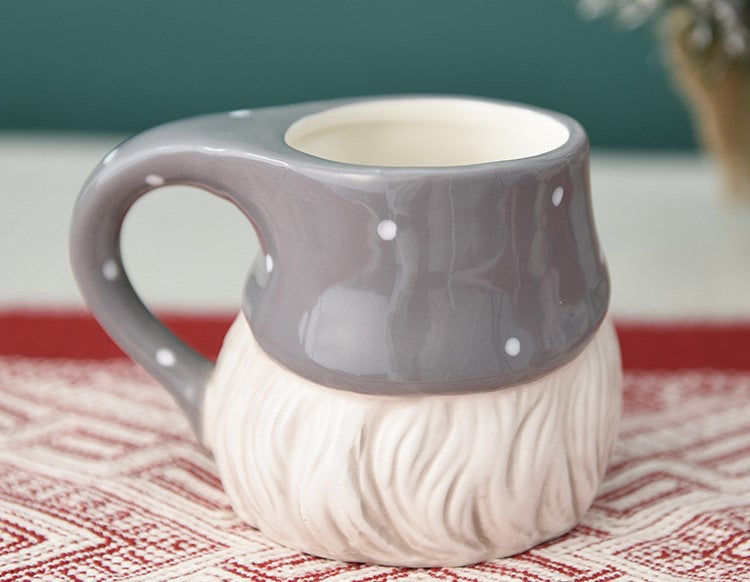 Santa Heart Charm – Handcrafted Christmas Relief Ceramic Mug Gift