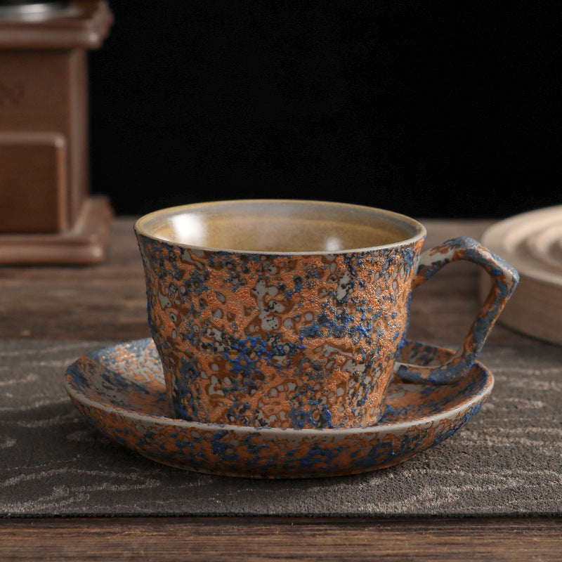Aurora Speckles – Handcrafted Bubble-Glaze Ceramic Coffee Cup Set