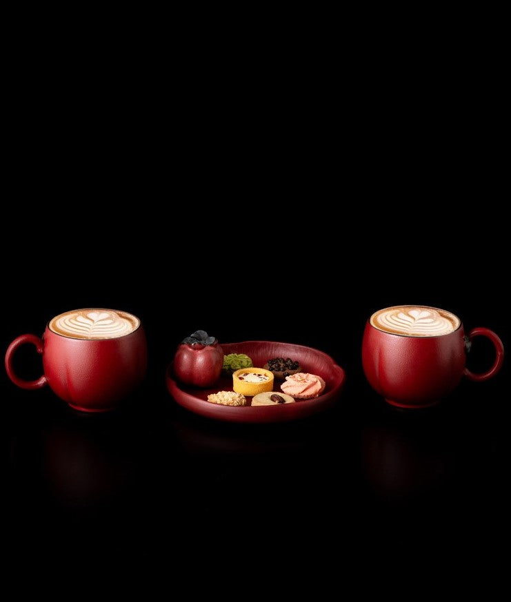 Persimmon Blessings — Handmade Porcelain Coffee Set
