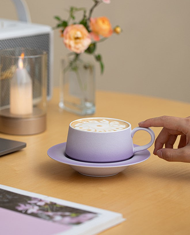 Ink Splash – Handcrafted Ceramic Coffee Mug & Saucer Set