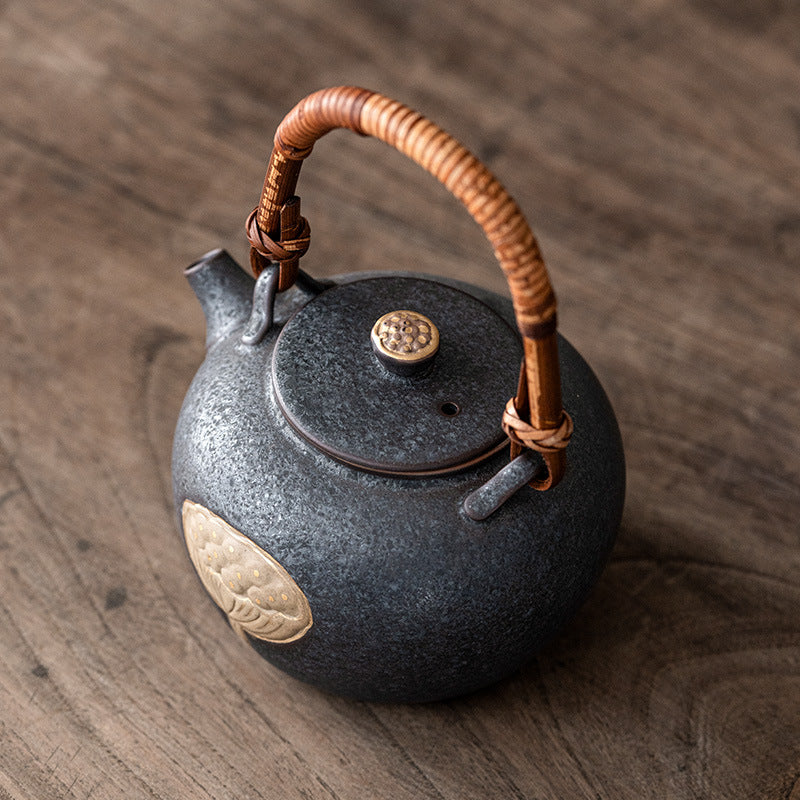 Lotus Serenity — Handmade Black Glaze Porcelain Tea Sets