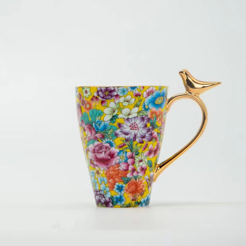 Blooming Splendor — Handmade Porcelain Coffee Mug
