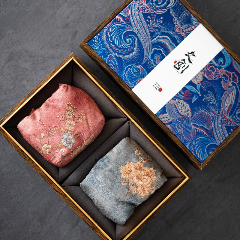 Eternal Union — Handmade Four-Color Kiln-Glazed Ceremony Tea Cup Gift Set