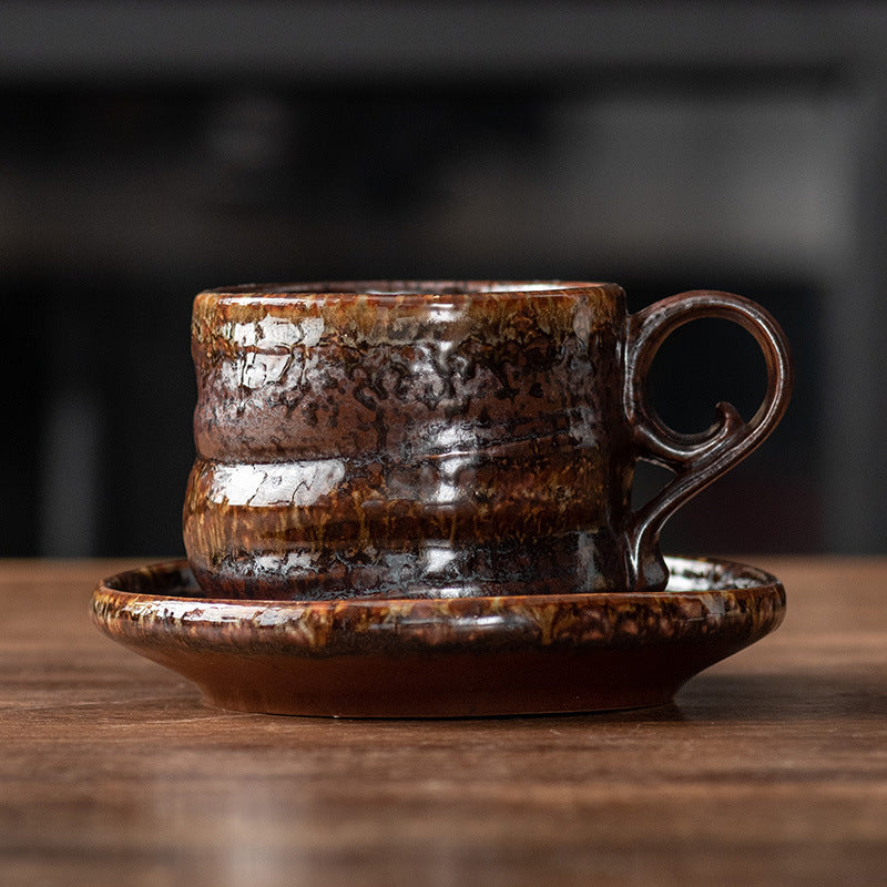Kiln-Change Harmony – Handcrafted Porcelain Coffee Cup & Saucer Set