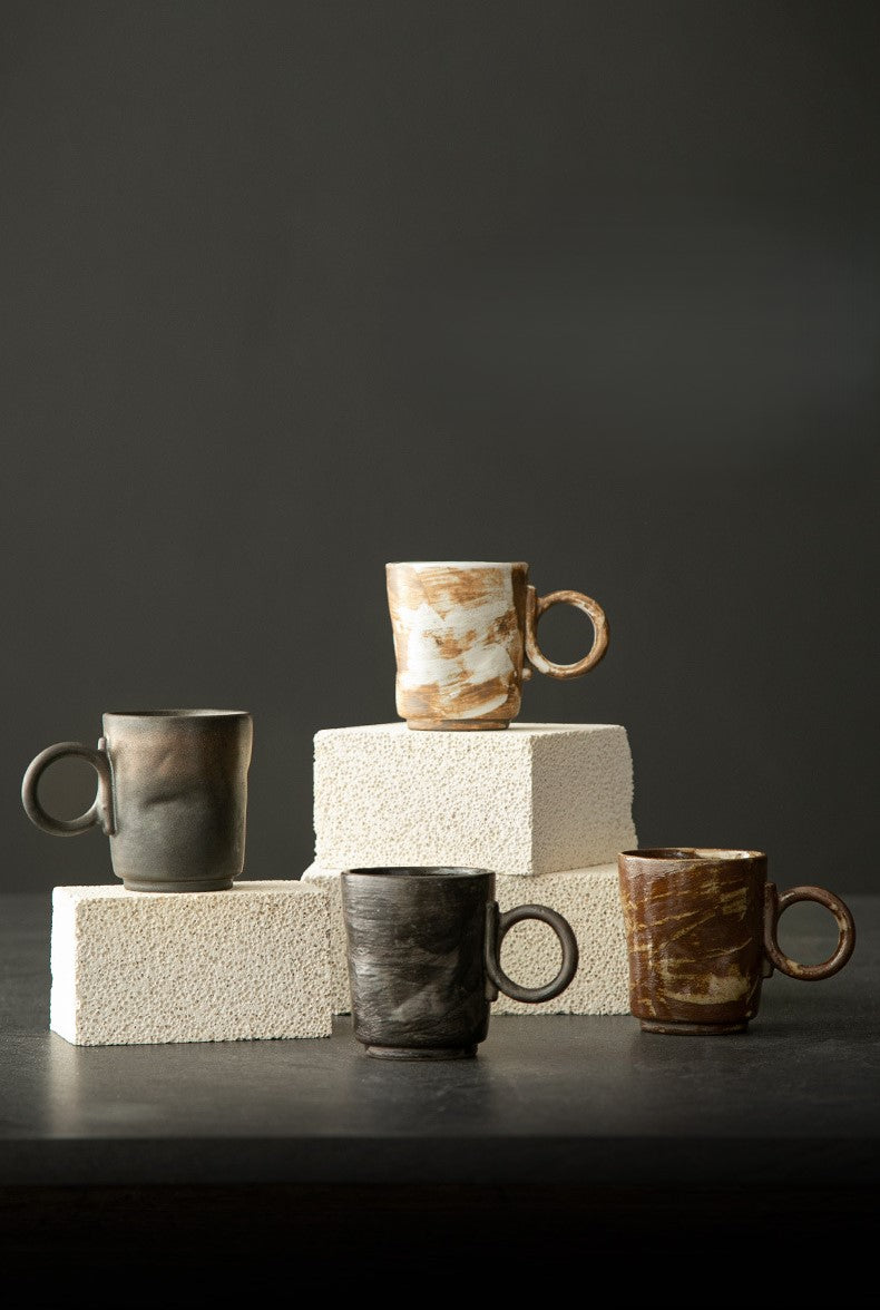 Wabi-Sabi Echo – Rustic Porcelain Coffee Mug, Artisan Made
