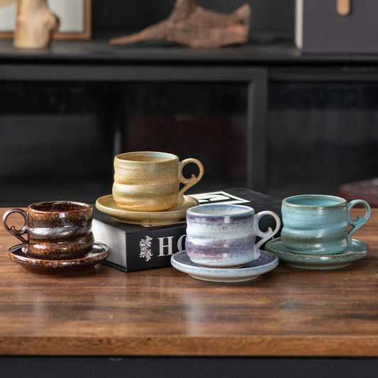 Kiln-Change Harmony – Handcrafted Porcelain Coffee Cup & Saucer Set