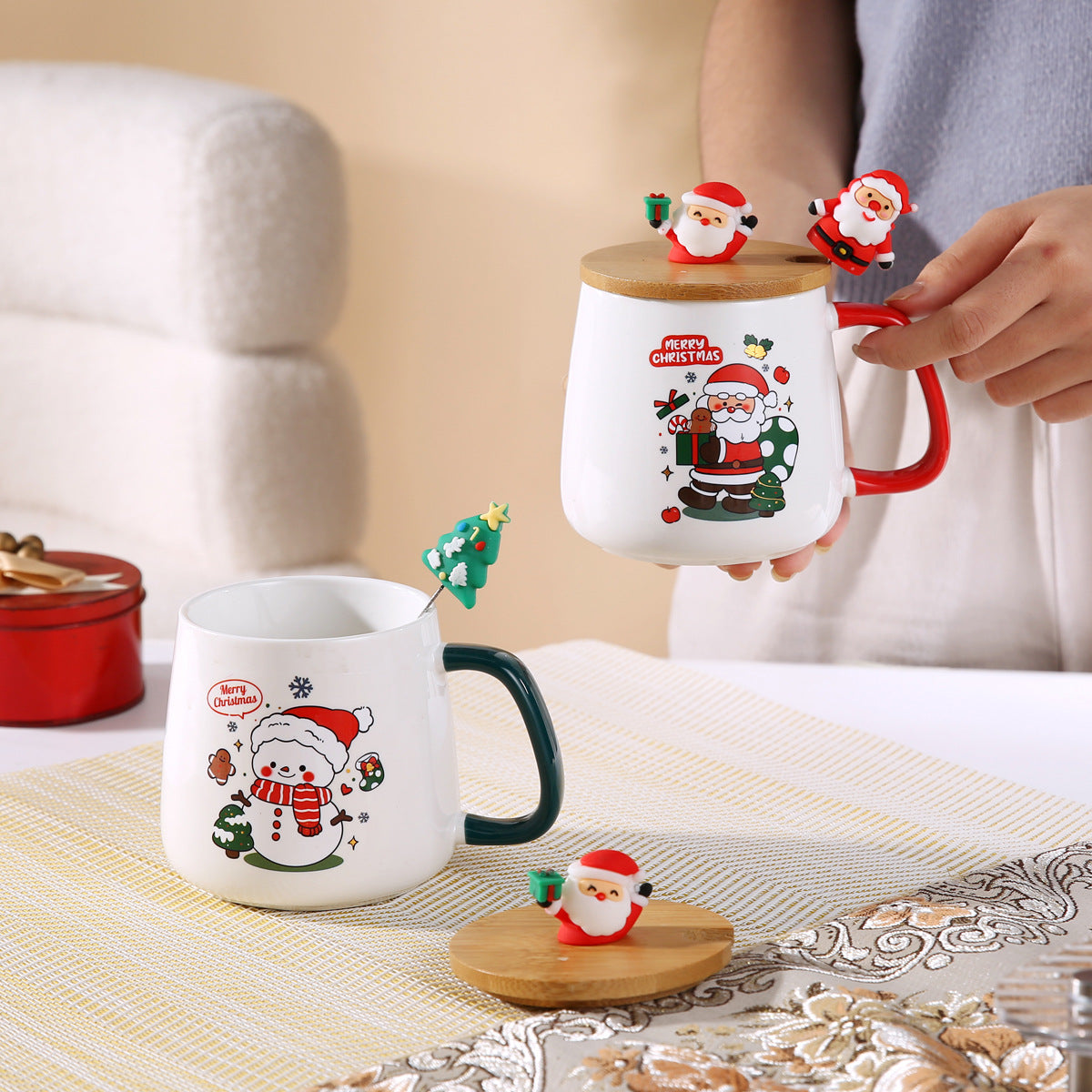 Merry Glow – Handcrafted Christmas Ceramic Mug Gift Set