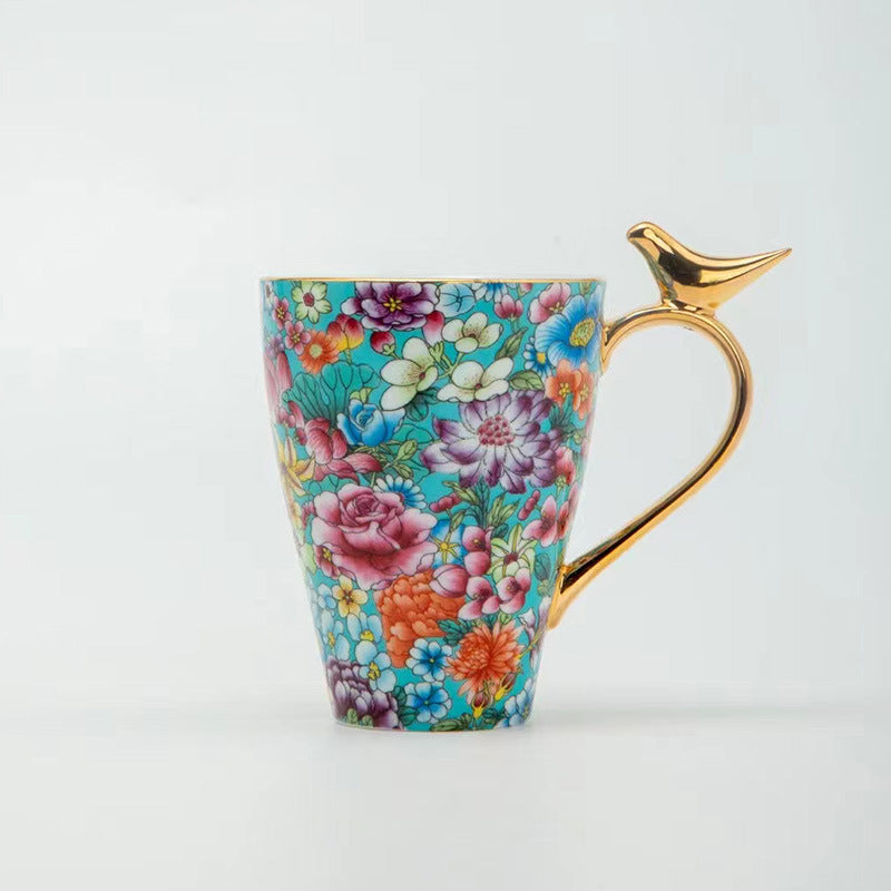 Blooming Splendor — Handmade Porcelain Coffee Mug