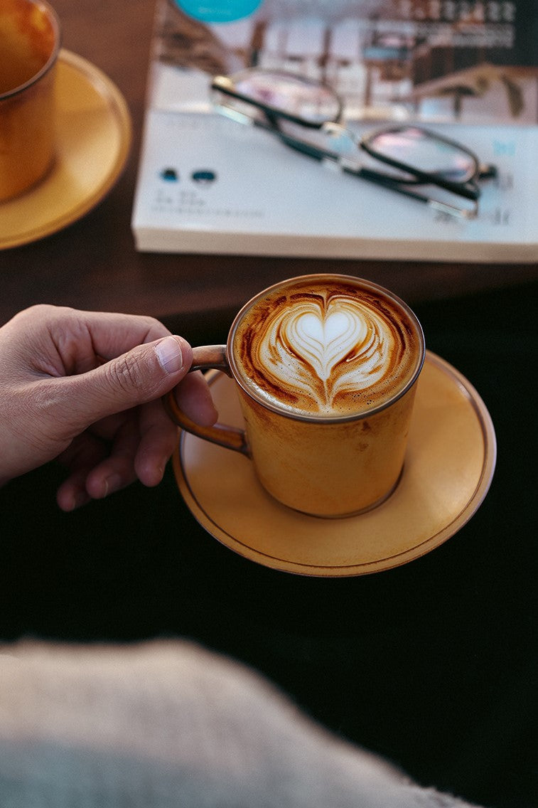 Rustic Amber – Handcrafted Ceramic Coffee Cup & Saucer Set