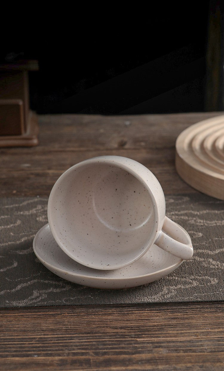 Aurora Speckles – Handcrafted Bubble-Glaze Ceramic Coffee Cup Set