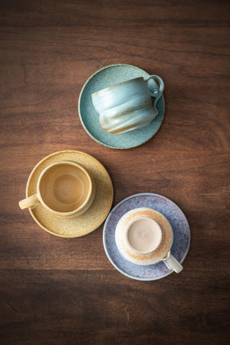 Kiln-Change Harmony – Handcrafted Porcelain Coffee Cup & Saucer Set