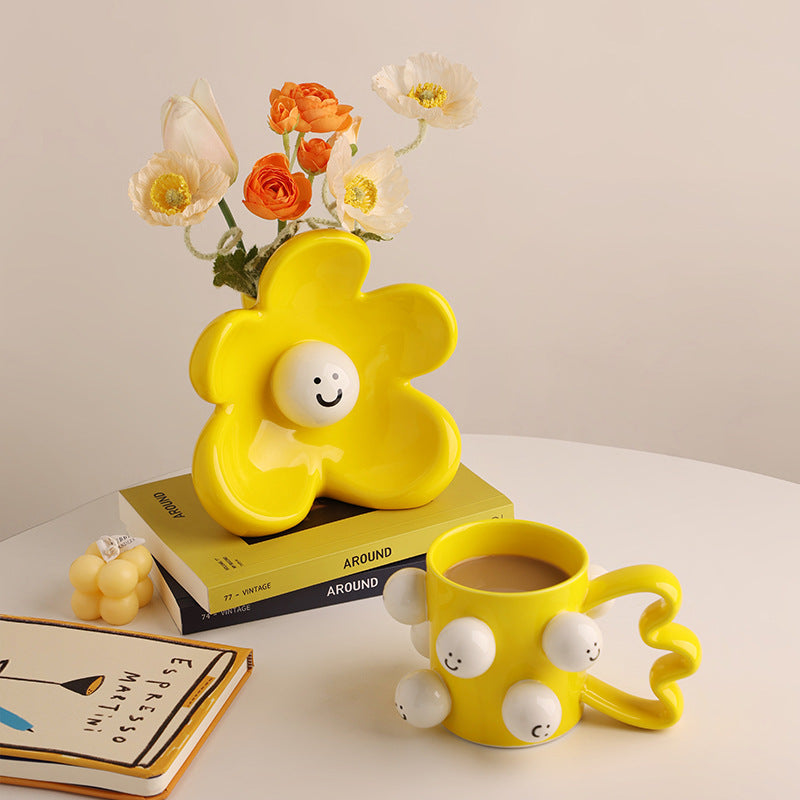 Smiles in Bloom — Handmade Porcelain Coffee Mug