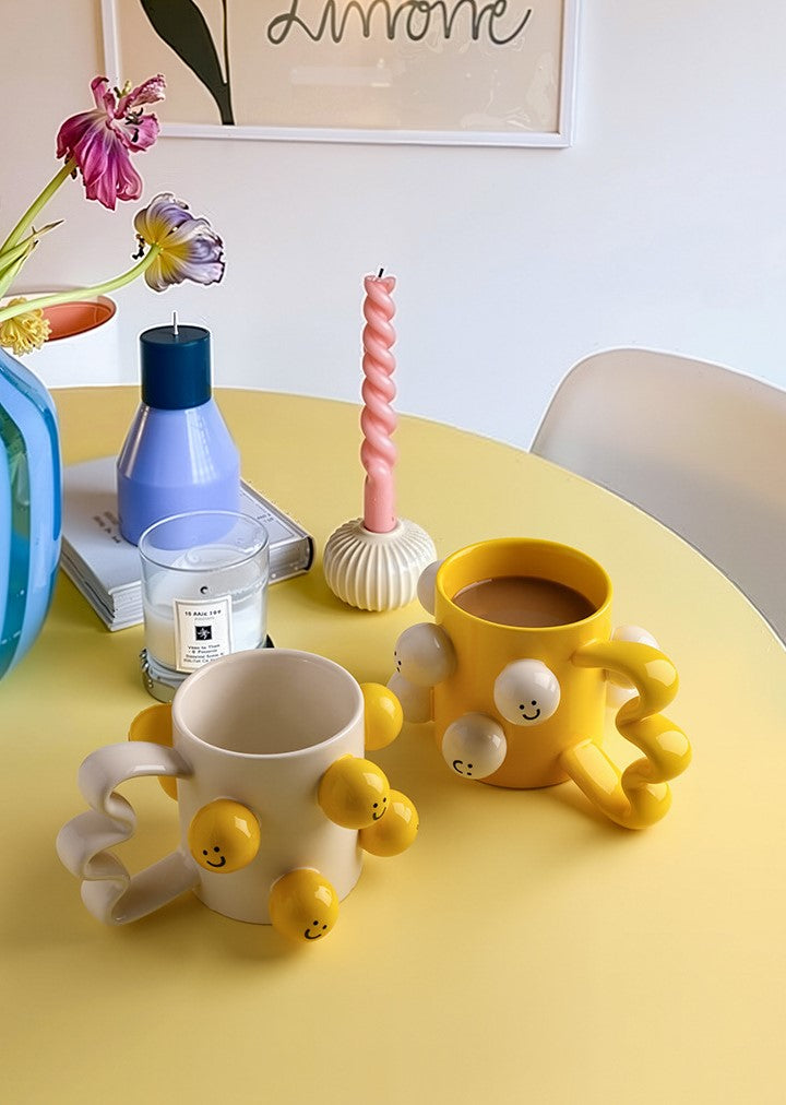 Smiles in Bloom — Handmade Porcelain Coffee Mug