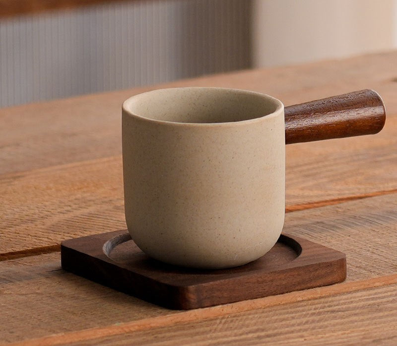 Handcrafted Jingdezhen porcelain coffee mug, minimalist handmade ceramic cup for everyday rituals — Solmira Living