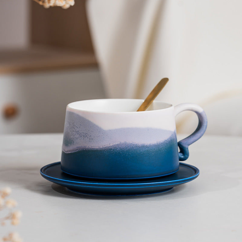 Handcrafted Jingdezhen porcelain coffee mug, minimalist handmade ceramic cup for everyday rituals — Solmira Living