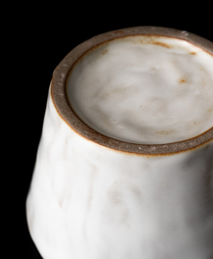 Handcrafted Jingdezhen porcelain coffee mug, minimalist handmade ceramic cup for everyday rituals — Solmira Living