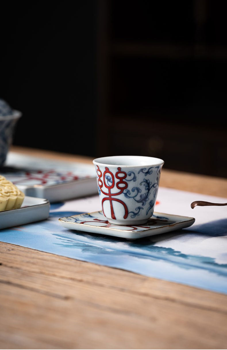 Handcrafted Jingdezhen porcelain tea set and teacup, Chinese ceramic art for mindful tea rituals — Solmira Living