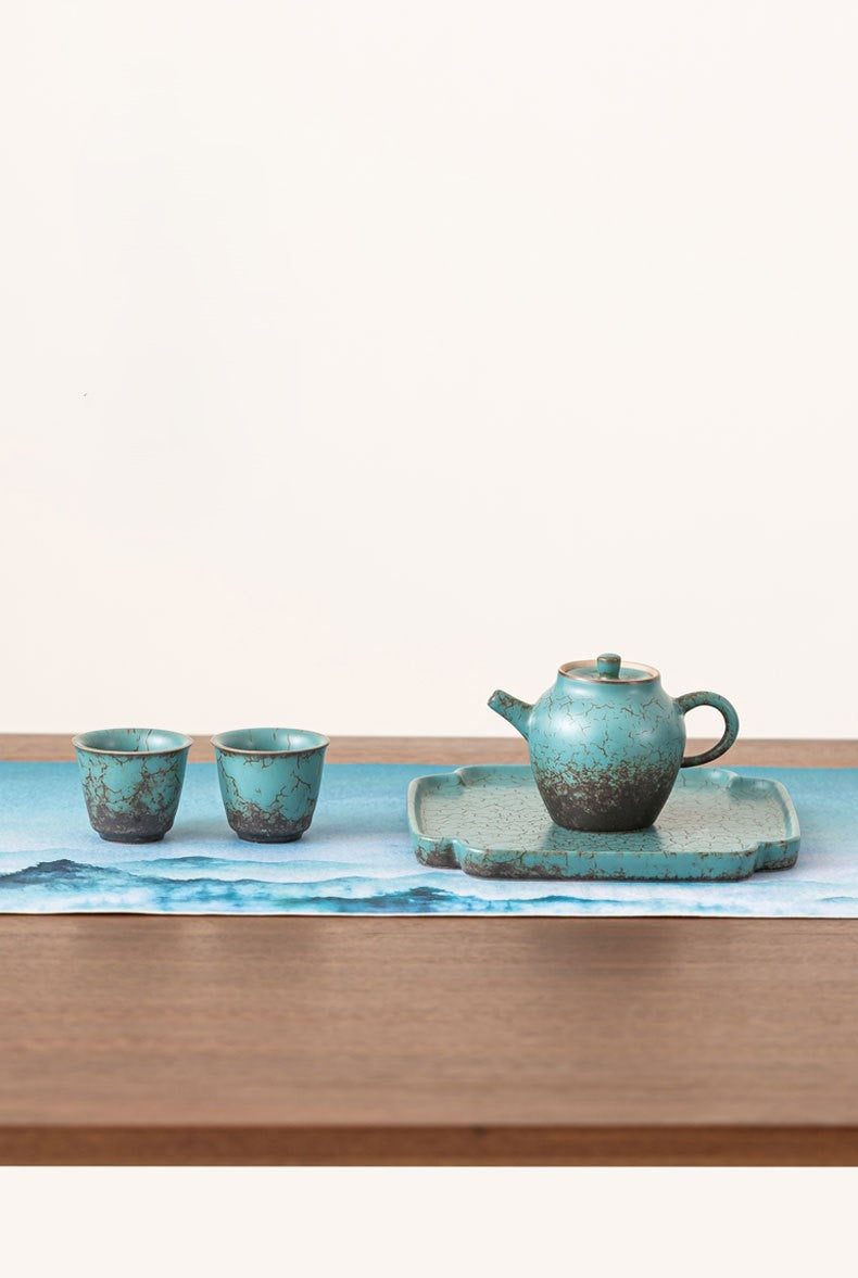 Handcrafted Jingdezhen porcelain tea set and teacup, Chinese ceramic art for mindful tea rituals — Solmira Living