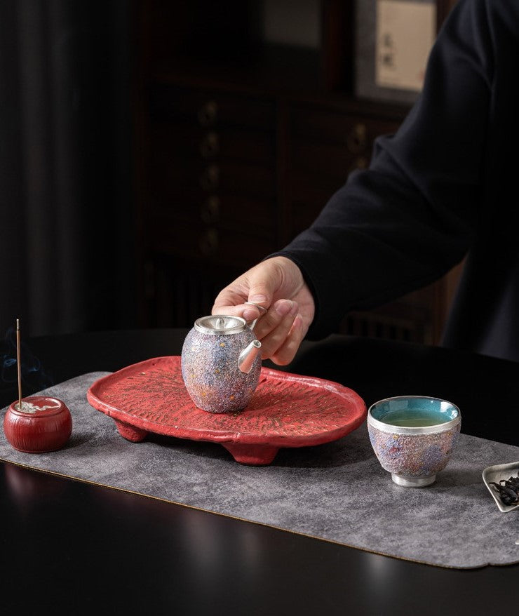 Handcrafted Jingdezhen porcelain tea set and teacup, Chinese ceramic art for mindful tea rituals — Solmira Living