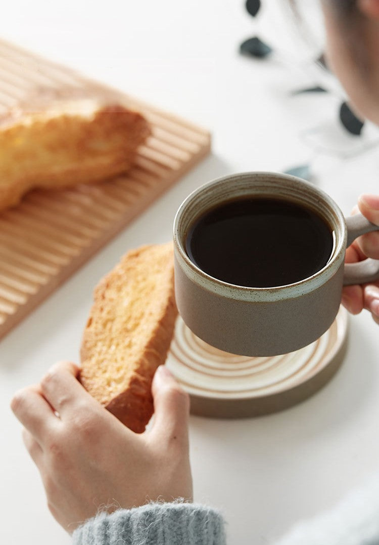 Earthbound Grace – Handcrafted Porcelain Coffee Cup & Saucer Set