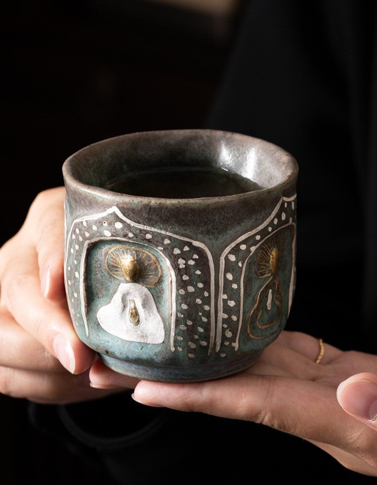 Master’s Blessing — Dunhuang-Inspired Handcrafted Porcelain Tea Cup Gift Set
