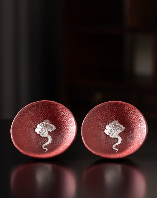 Auspicious Clouds – Handcrafted Forbidden City red Porcelain Tea Cup