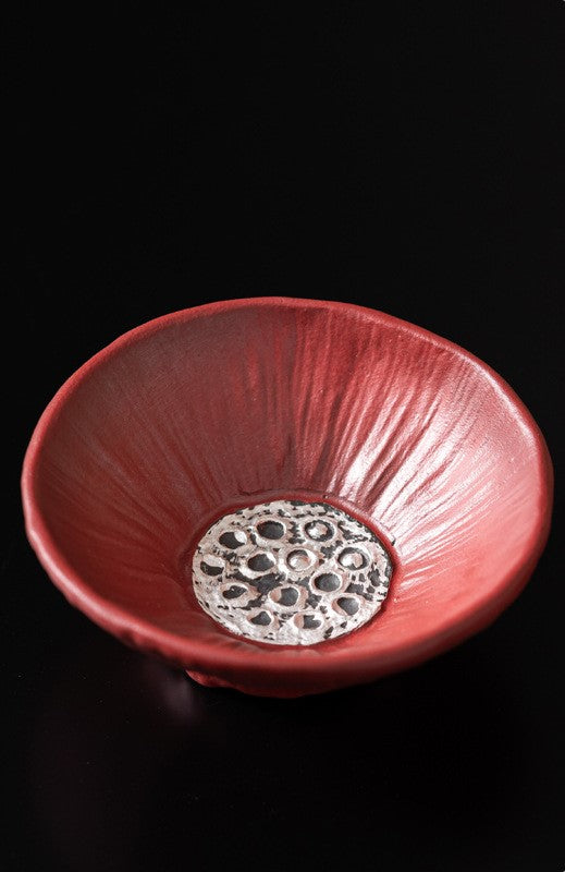 Lotus Bloom – Handcrafted Forbidden City red Porcelain Tea Cup