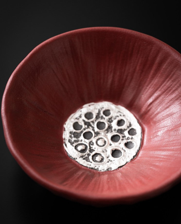 Lotus Bloom – Handcrafted Forbidden City red Porcelain Tea Cup