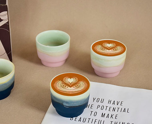 Mountain Veil – Handcrafted Gradient Glaze Porcelain Coffee Cup