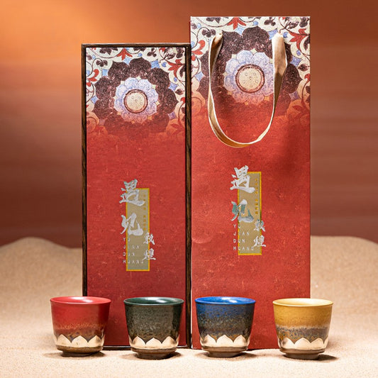 Dunhuang Four Seasons Porcelain Tea Cup Gift Set