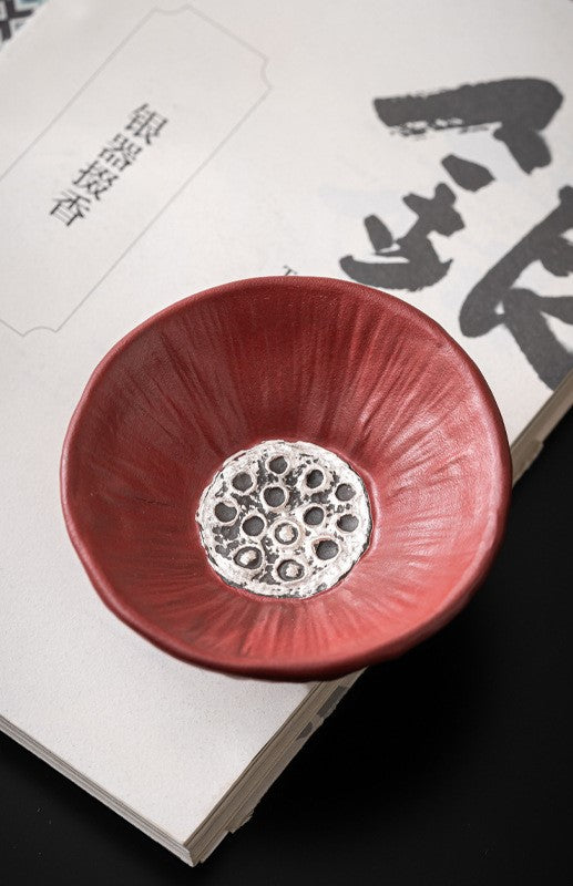 Lotus Bloom – Handcrafted Forbidden City red Porcelain Tea Cup