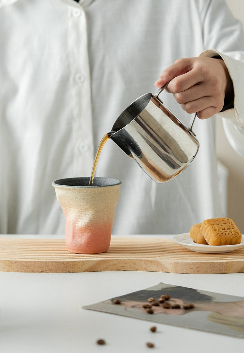 Handcrafted Jingdezhen porcelain coffee mug, minimalist handmade ceramic cup for everyday rituals — Solmira Living