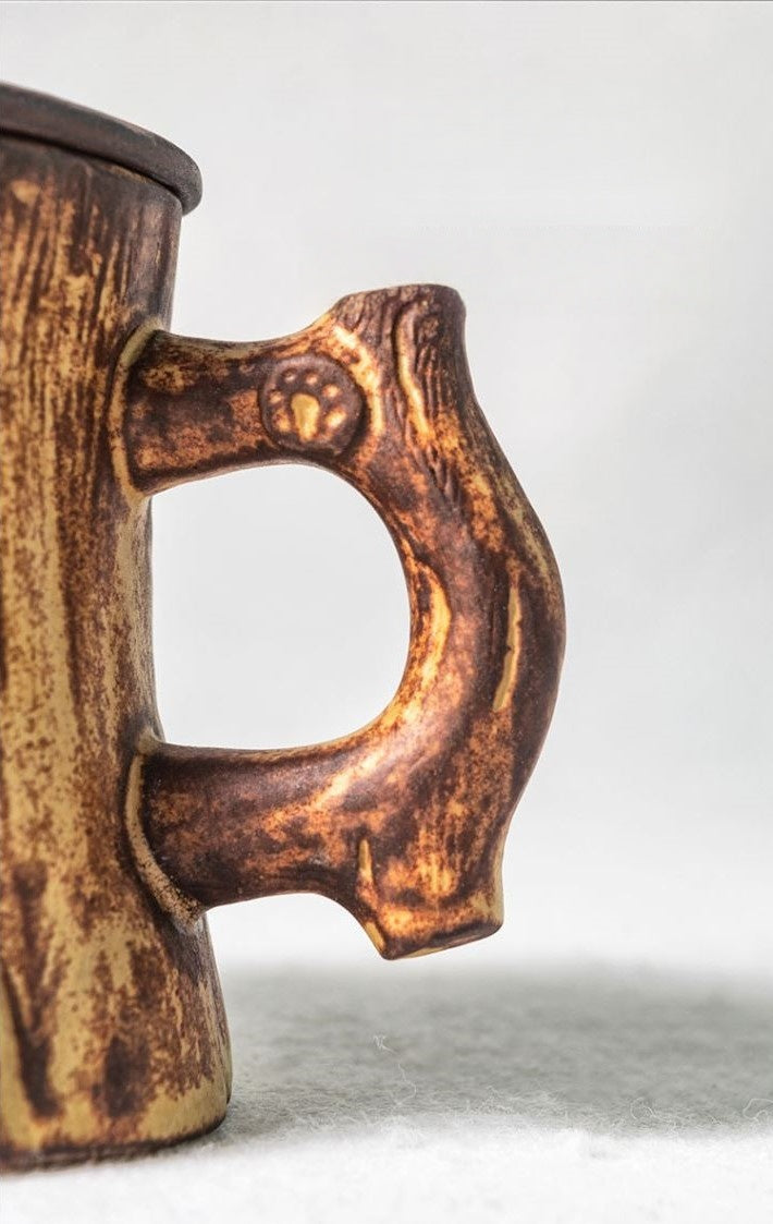 Handcrafted Jingdezhen porcelain coffee mug, minimalist handmade ceramic cup for everyday rituals — Solmira Living