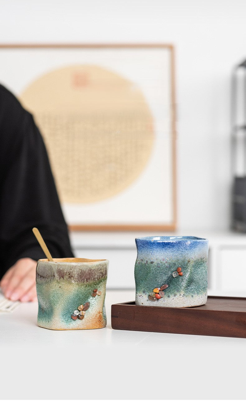 Handcrafted Jingdezhen porcelain coffee mug, minimalist handmade ceramic cup for everyday rituals — Solmira Living
