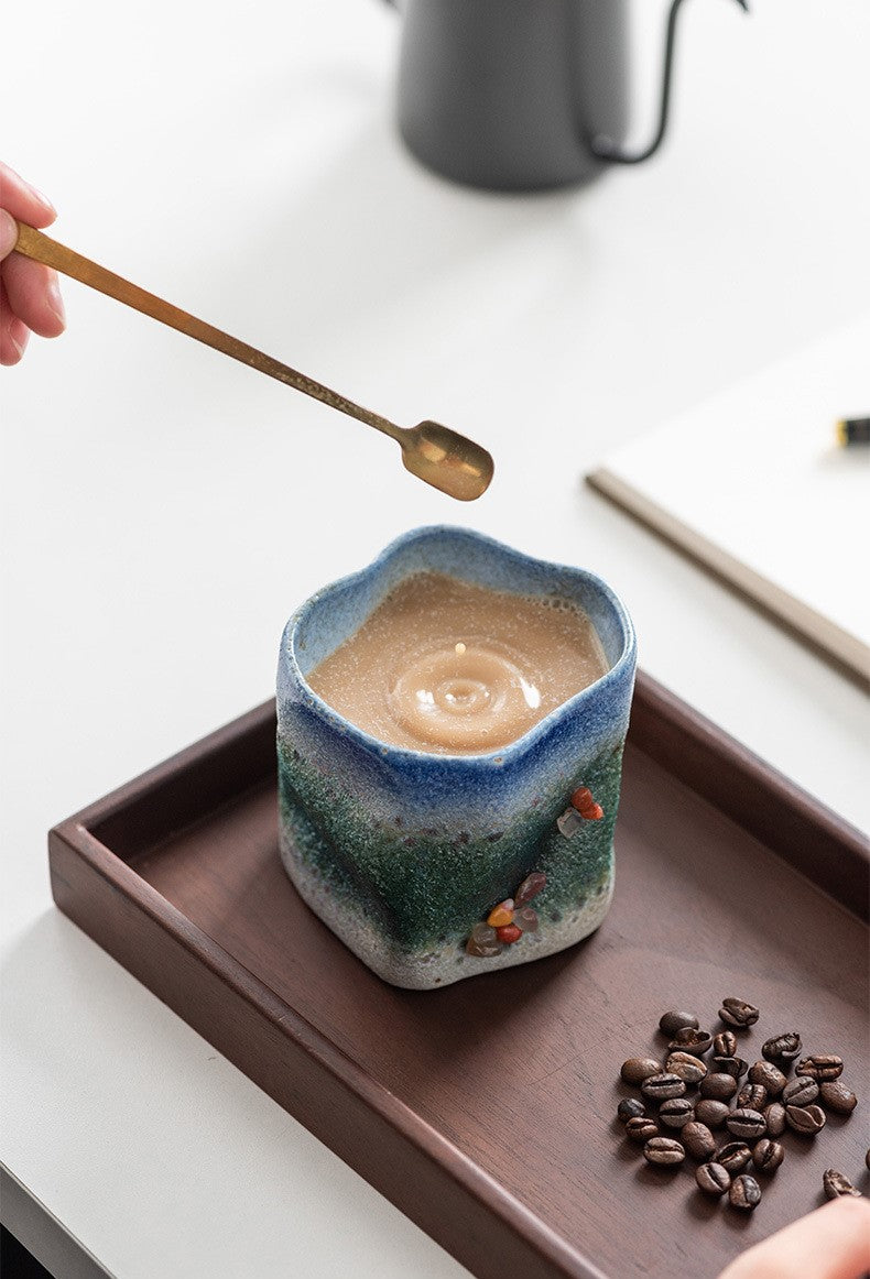 Handcrafted Jingdezhen porcelain coffee mug, minimalist handmade ceramic cup for everyday rituals — Solmira Living