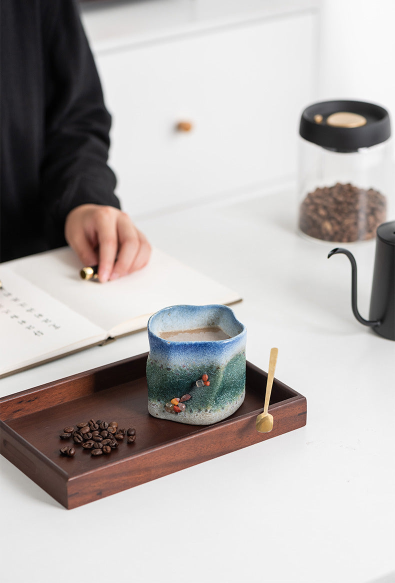 Handcrafted Jingdezhen porcelain coffee mug, minimalist handmade ceramic cup for everyday rituals — Solmira Living