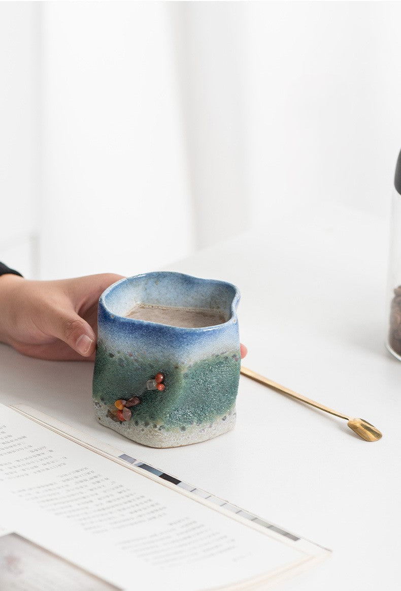 Handcrafted Jingdezhen porcelain coffee mug, minimalist handmade ceramic cup for everyday rituals — Solmira Living