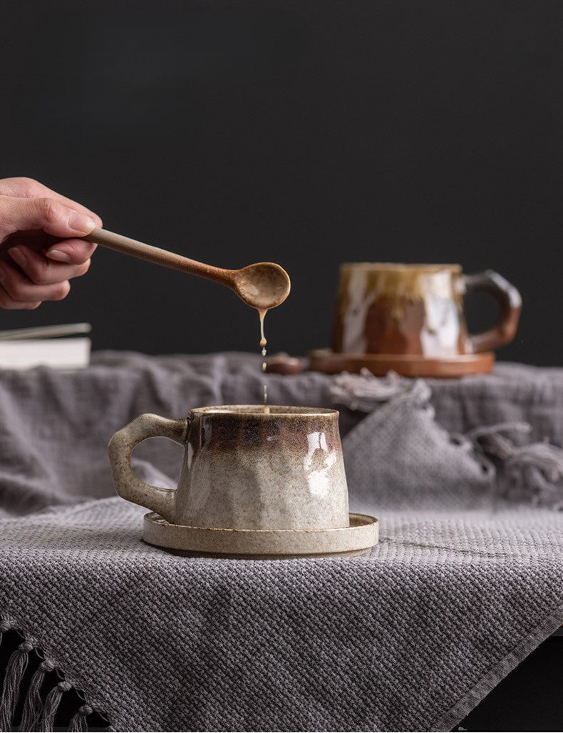 Handcrafted Jingdezhen porcelain coffee mug, minimalist handmade ceramic cup for everyday rituals — Solmira Living