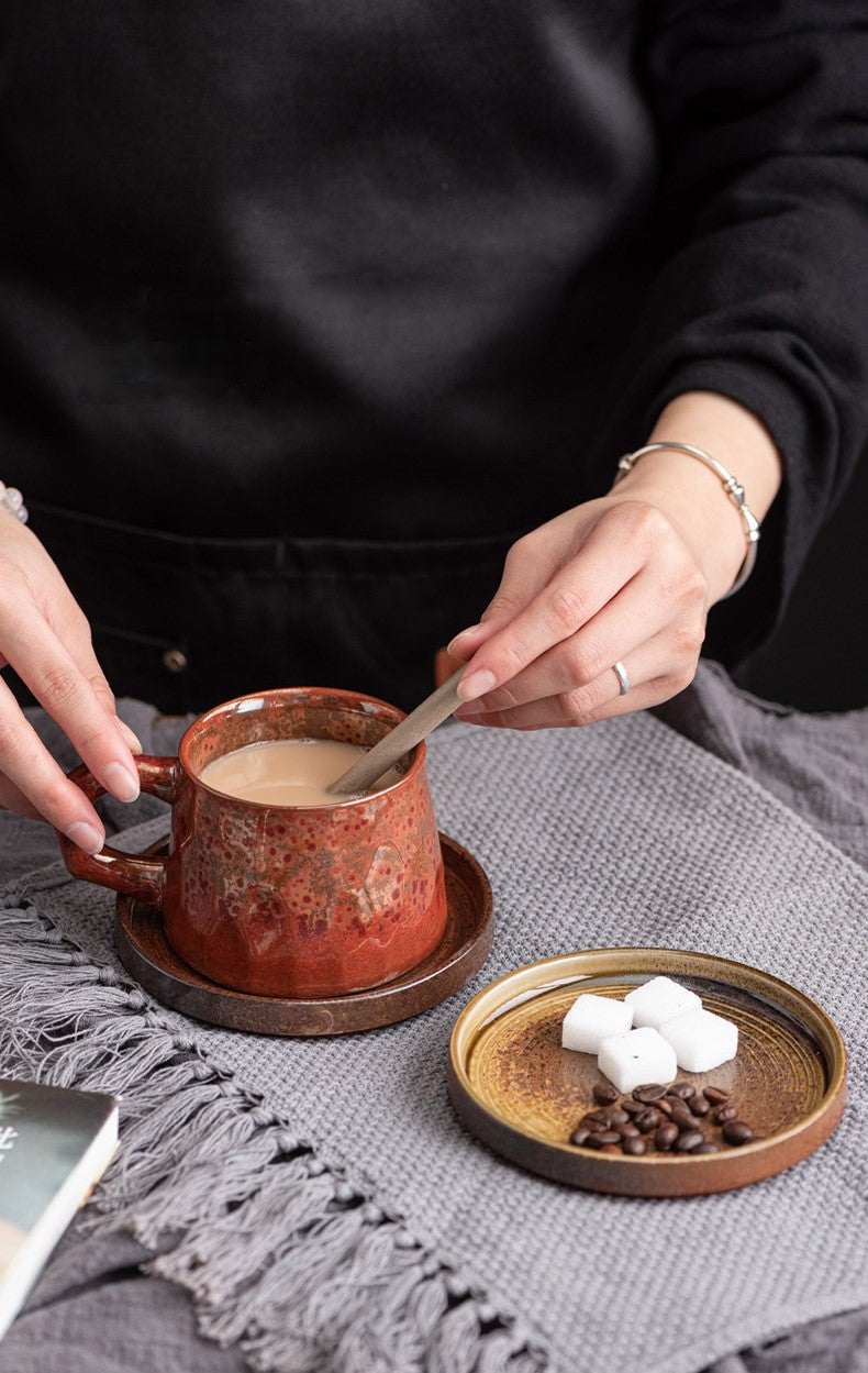 Handcrafted Jingdezhen porcelain coffee mug, minimalist handmade ceramic cup for everyday rituals — Solmira Living