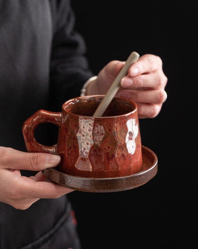 Handcrafted Jingdezhen porcelain coffee mug, minimalist handmade ceramic cup for everyday rituals — Solmira Living