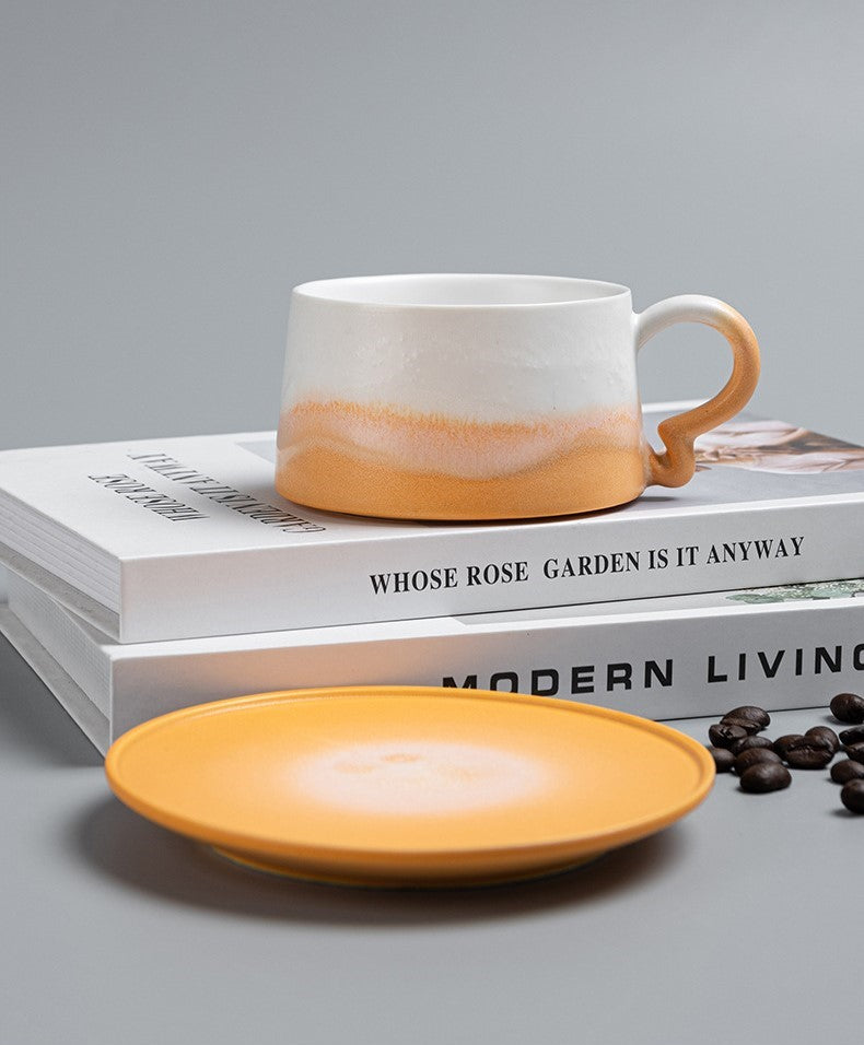 Handcrafted Jingdezhen porcelain coffee mug, minimalist handmade ceramic cup for everyday rituals — Solmira Living