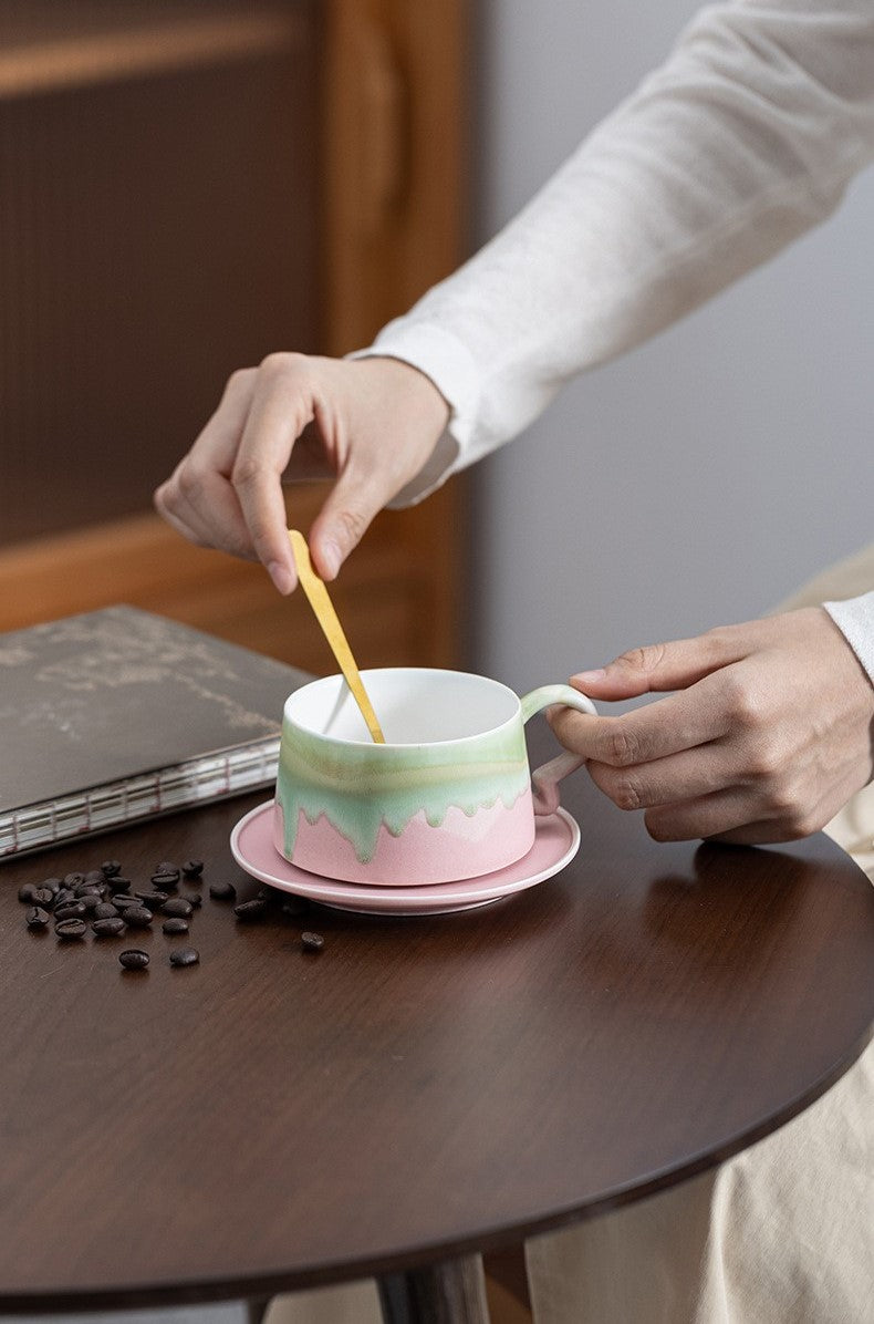 Handcrafted Jingdezhen porcelain coffee mug, minimalist handmade ceramic cup for everyday rituals — Solmira Living