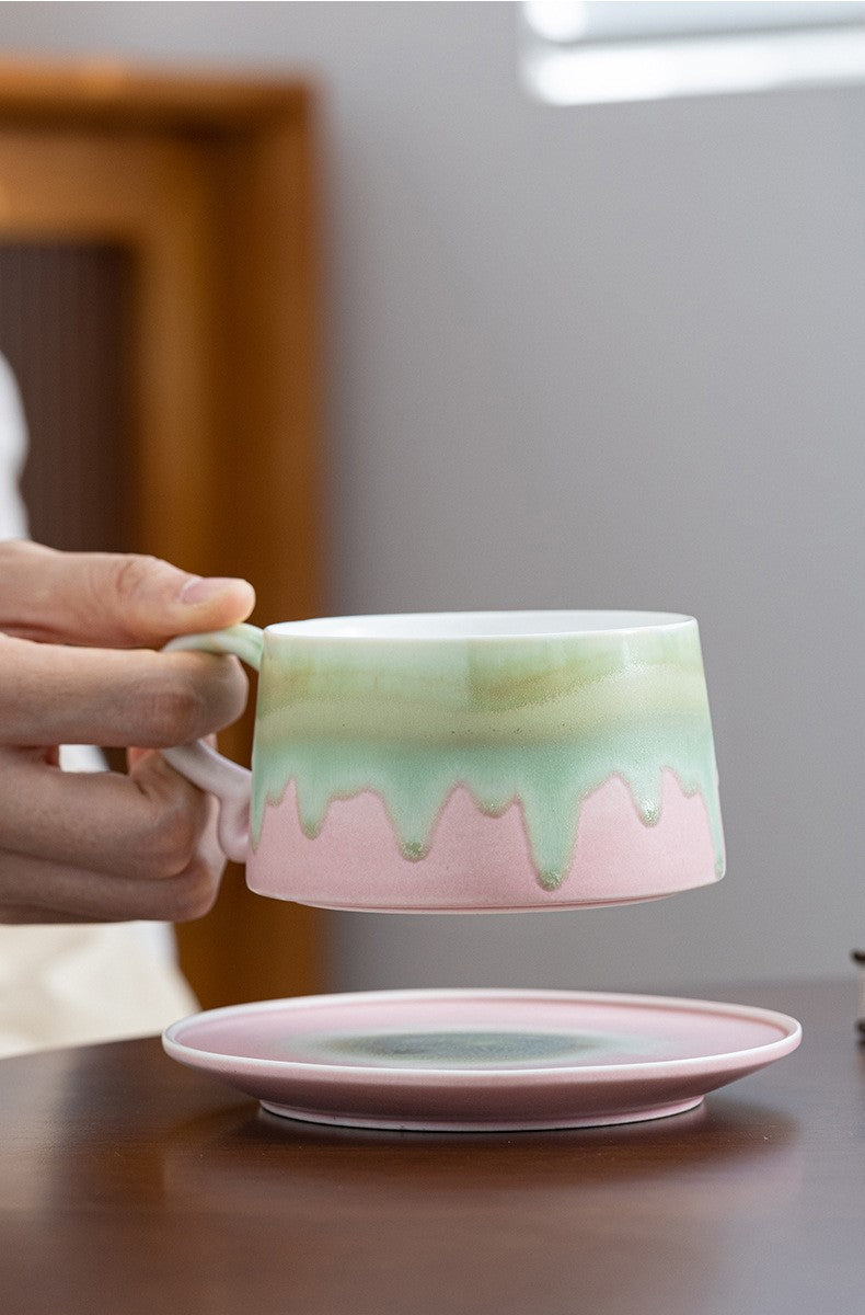 Handcrafted Jingdezhen porcelain coffee mug, minimalist handmade ceramic cup for everyday rituals — Solmira Living