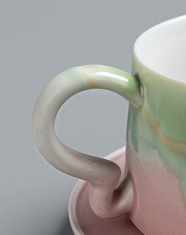 Handcrafted Jingdezhen porcelain coffee mug, minimalist handmade ceramic cup for everyday rituals — Solmira Living