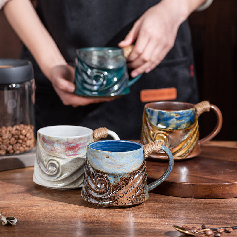 Handcrafted Jingdezhen porcelain coffee mug, minimalist handmade ceramic cup for everyday rituals — Solmira Living