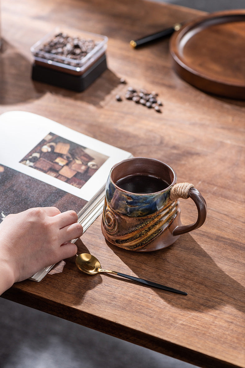 Handcrafted Jingdezhen porcelain coffee mug, minimalist handmade ceramic cup for everyday rituals — Solmira Living